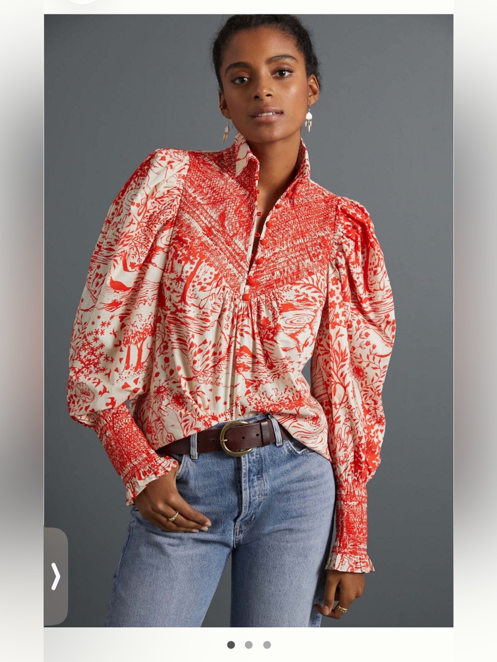 Hope for Flowers by Tracy Reese Puff Sleeve Blouse Size S